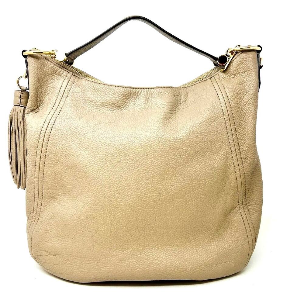 Michael Kors Frances Large Shoulder Bag in Dark Taupe Leather NEW w/ TAG